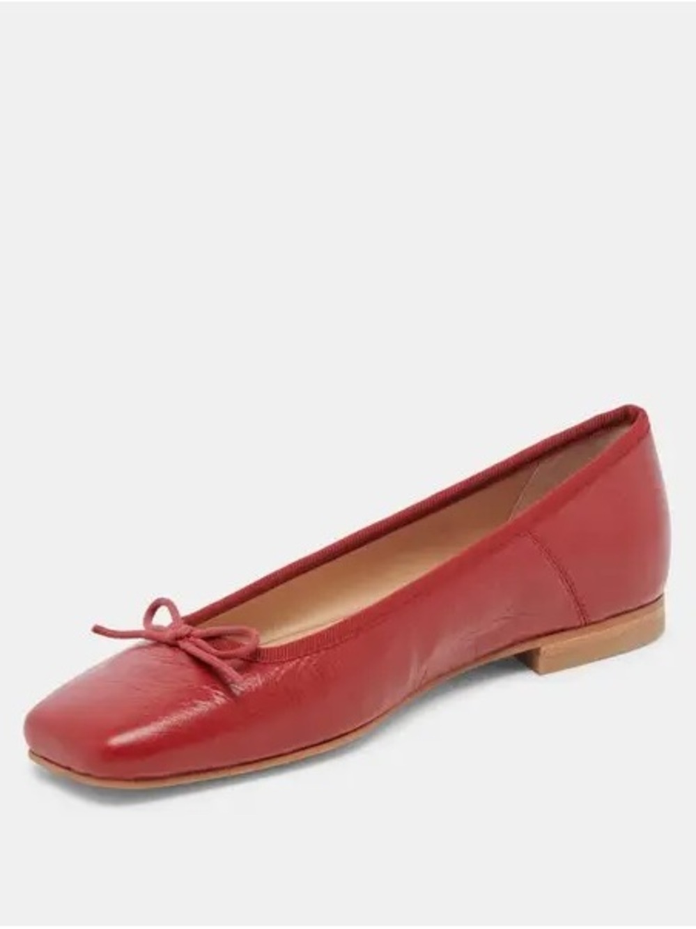 Dolce Vita Red Square-Toe Ballet Flats with Bow Accent - Picture 4 of 5